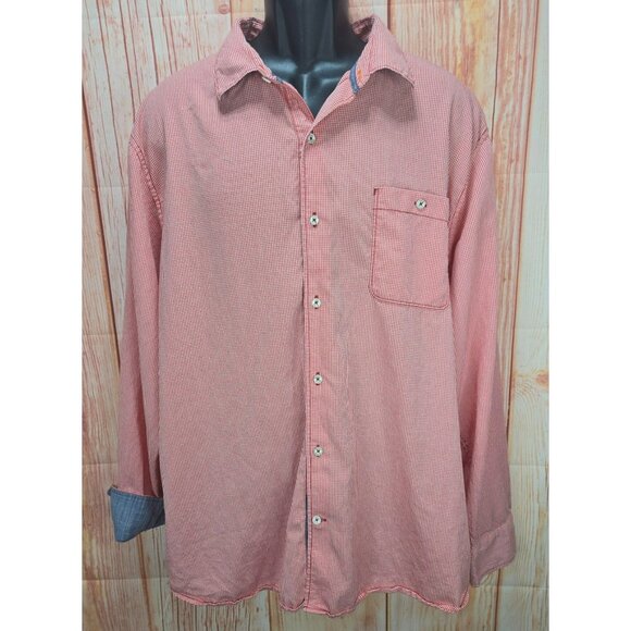 Tommy Bahama Mens Red Gingham Button-Down Shirt XXL - Picture 1 of 7
